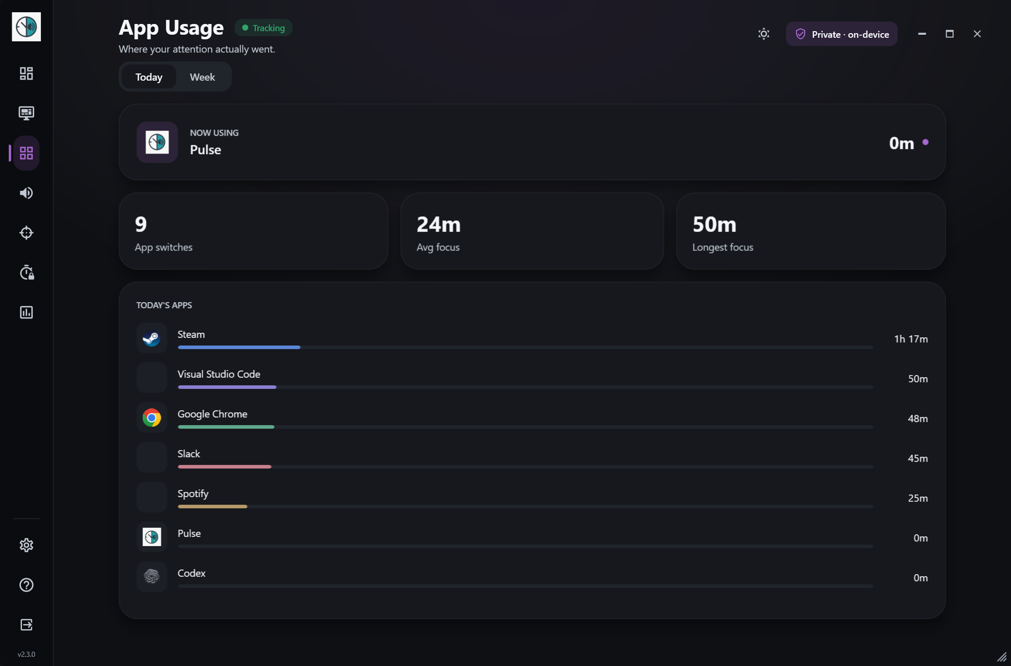 Pulse — App usage